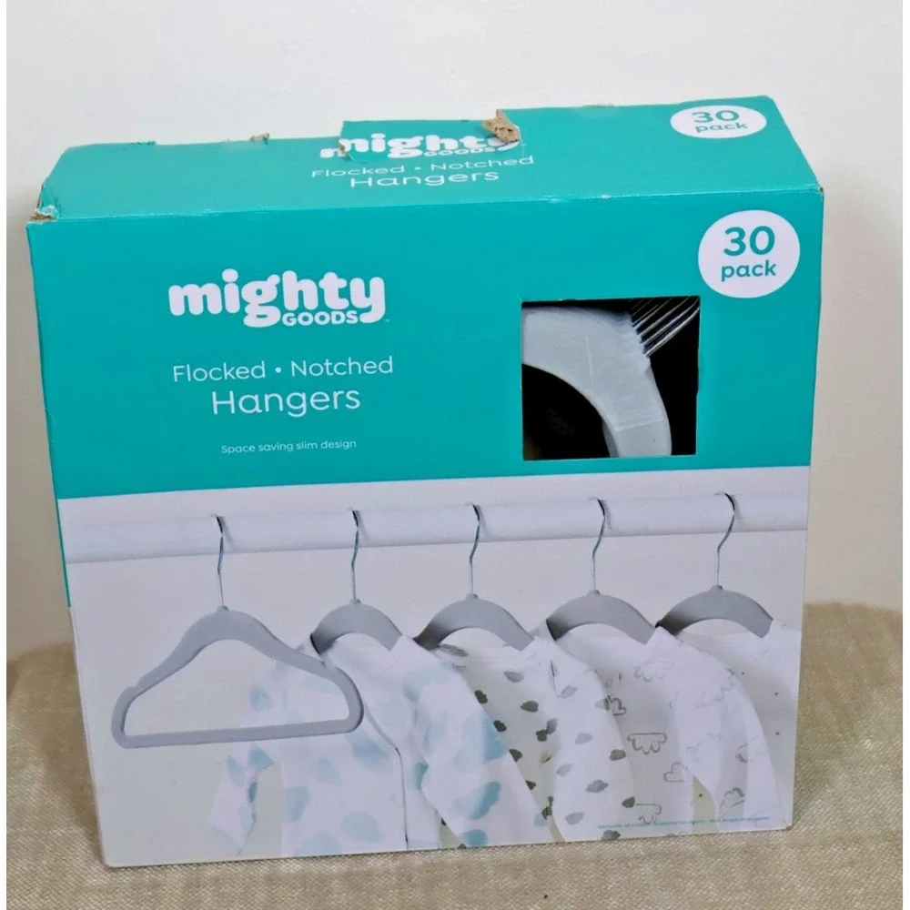 Baby Hangers Felt Gray MIGHTY GOODS 30 Per Box